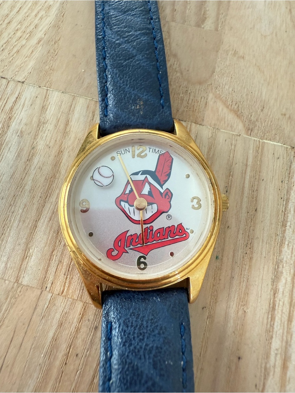 Vintage 90s MLB Cleveland sun time watch NEW BATTERY